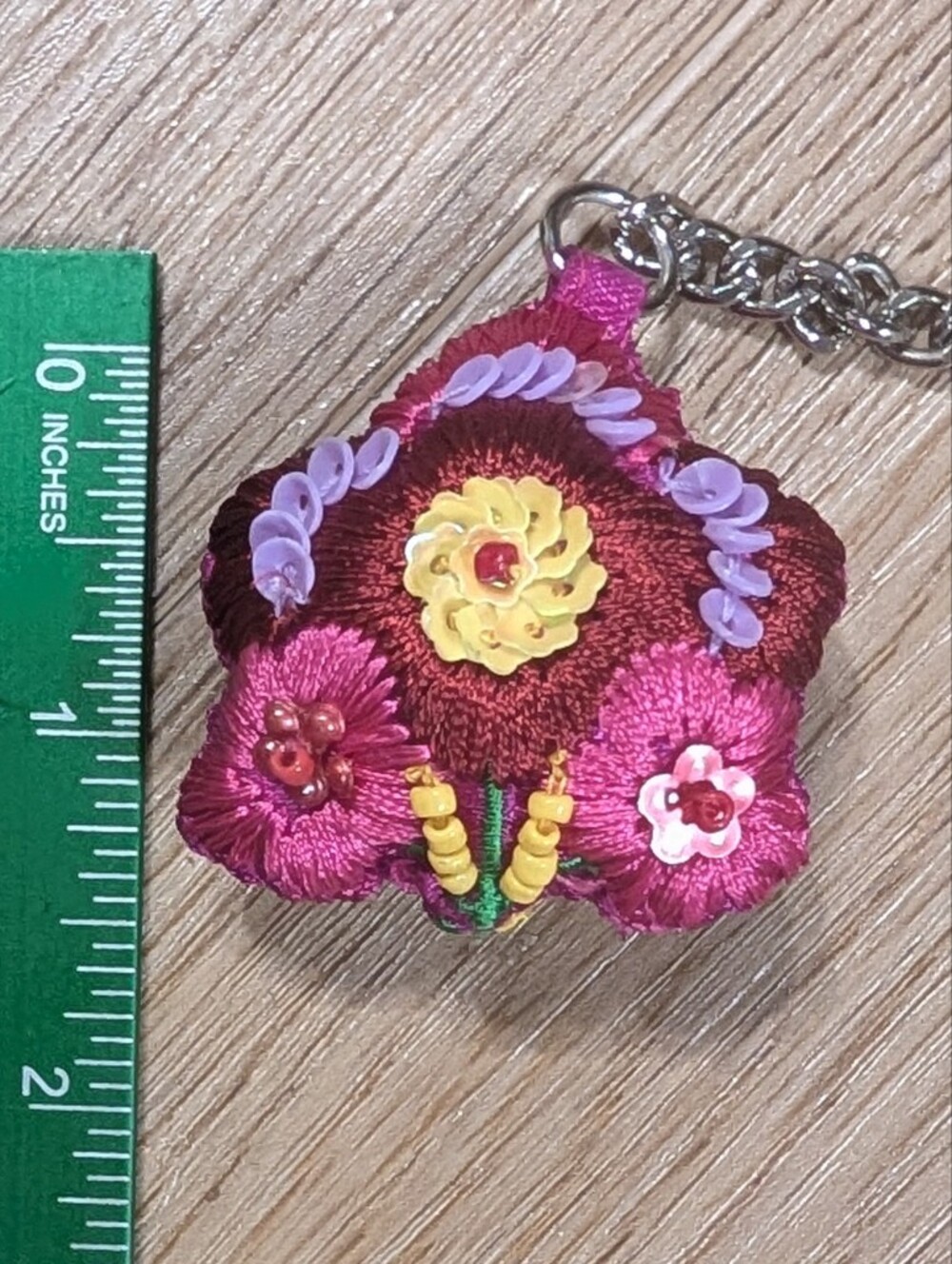 Hand-beaded 3D Bag Charms Lot; 9pc Flowers - Picture 8 of 16